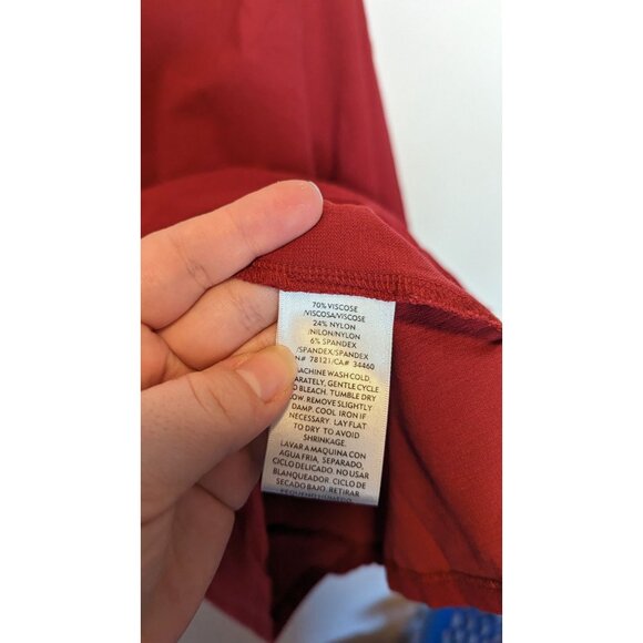 Eileen Fisher Red 3/4 Sleeve Cardigan With Zipper Front Closure Small - Picture 3 of 4